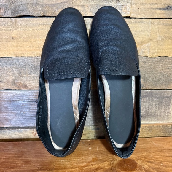 Birdies Starling Leather Loafer Flat Women 12 Black Laser Cut‎ Slip On Shoe - Picture 6 of 10